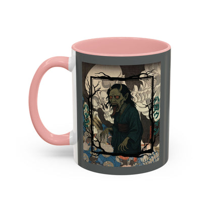 Yōkai Happy Halloween Grey Accent Mug by cypherpunkgear.com – cypherpunkgear.com | Cypherpunk Merch