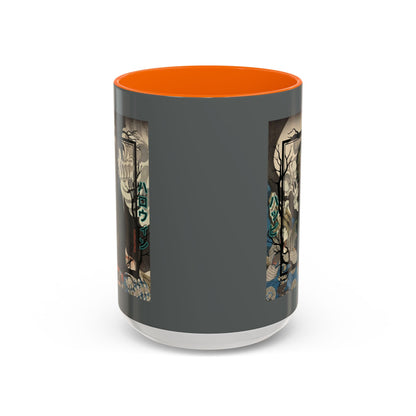 Yōkai Happy Halloween Grey Accent Mug by cypherpunkgear.com – cypherpunkgear.com | Cypherpunk Merch