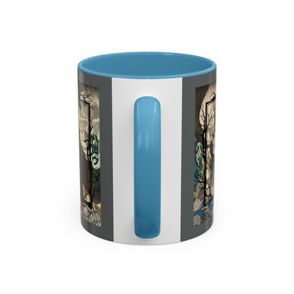 Yōkai Happy Halloween Grey Accent Mug by cypherpunkgear.com – cypherpunkgear.com | Cypherpunk Merch