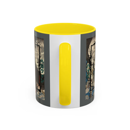Yōkai Happy Halloween Grey Accent Mug by cypherpunkgear.com – cypherpunkgear.com | Cypherpunk Merch