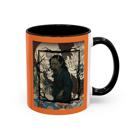 Yōkai Happy Halloween Orange Accent Mug by cypherpunkgear.com – cypherpunkgear.com | Cypherpunk Merch