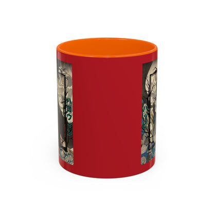 Yōkai Happy Halloween Red Accent Mug by cypherpunkgear.com – cypherpunkgear.com | Cypherpunk Merch