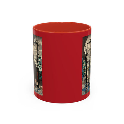 Yōkai Happy Halloween Red Accent Mug by cypherpunkgear.com – cypherpunkgear.com | Cypherpunk Merch