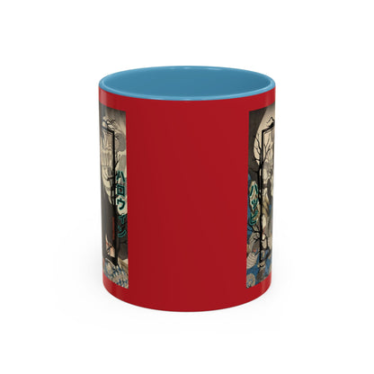 Yōkai Happy Halloween Red Accent Mug by cypherpunkgear.com – cypherpunkgear.com | Cypherpunk Merch