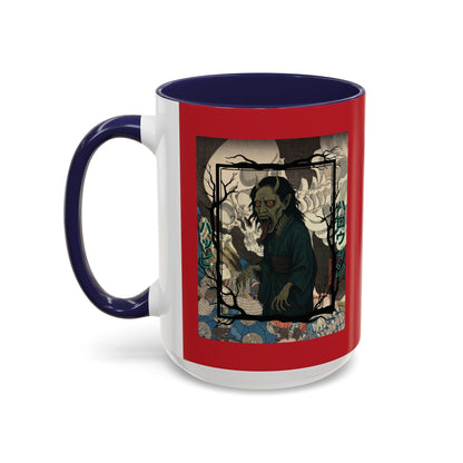 Yōkai Happy Halloween Red Accent Mug by cypherpunkgear.com – cypherpunkgear.com | Cypherpunk Merch