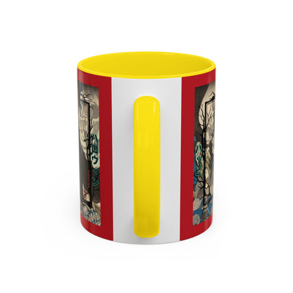 Yōkai Happy Halloween Red Accent Mug by cypherpunkgear.com – cypherpunkgear.com | Cypherpunk Merch