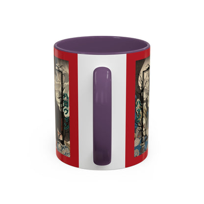 Yōkai Happy Halloween Red Accent Mug by cypherpunkgear.com – cypherpunkgear.com | Cypherpunk Merch