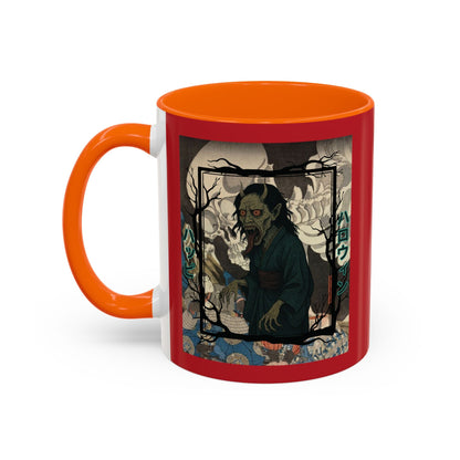 Yōkai Happy Halloween Red Accent Mug by cypherpunkgear.com – cypherpunkgear.com | Cypherpunk Merch