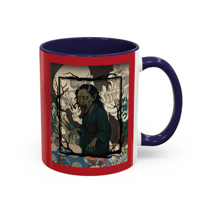Yōkai Happy Halloween Red Accent Mug by cypherpunkgear.com – cypherpunkgear.com | Cypherpunk Merch
