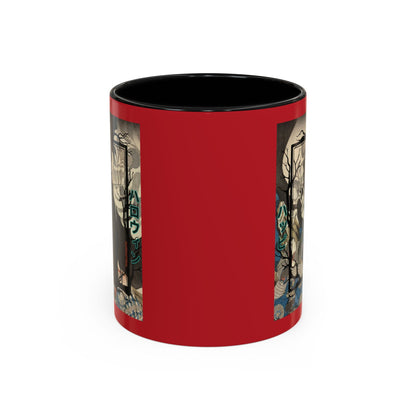 Yōkai Happy Halloween Red Accent Mug by cypherpunkgear.com – cypherpunkgear.com | Cypherpunk Merch