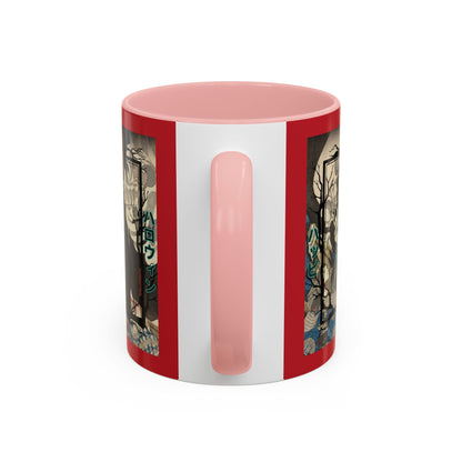 Yōkai Happy Halloween Red Accent Mug by cypherpunkgear.com – cypherpunkgear.com | Cypherpunk Merch
