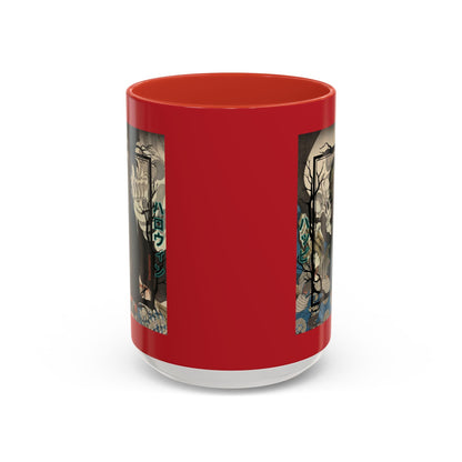 Yōkai Happy Halloween Red Accent Mug by cypherpunkgear.com – cypherpunkgear.com | Cypherpunk Merch