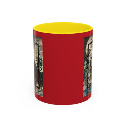 Yōkai Happy Halloween Red Accent Mug by cypherpunkgear.com – cypherpunkgear.com | Cypherpunk Merch