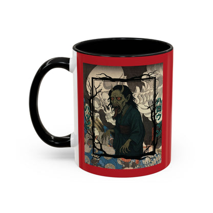 Yōkai Happy Halloween Red Accent Mug by cypherpunkgear.com – cypherpunkgear.com | Cypherpunk Merch