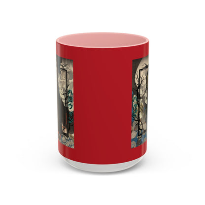 Yōkai Happy Halloween Red Accent Mug by cypherpunkgear.com – cypherpunkgear.com | Cypherpunk Merch