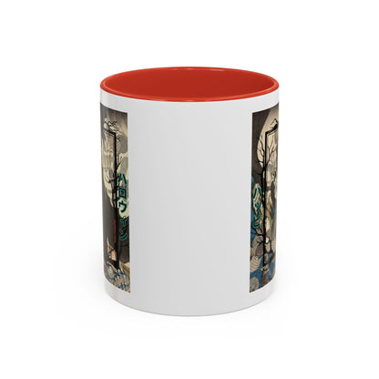 Yōkai Happy Halloween White Accent Mug by cypherpunkgear.com – cypherpunkgear.com | Cypherpunk Merch