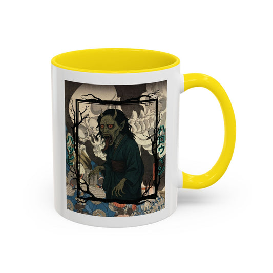 Yōkai Happy Halloween White Accent Mug by cypherpunkgear.com – cypherpunkgear.com | Cypherpunk Merch