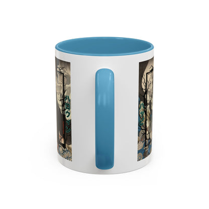 Yōkai Happy Halloween White Accent Mug by cypherpunkgear.com – cypherpunkgear.com | Cypherpunk Merch