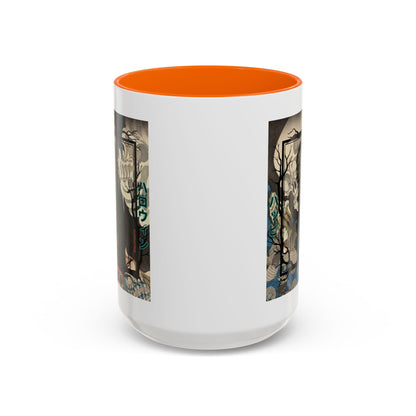 Yōkai Happy Halloween White Accent Mug by cypherpunkgear.com – cypherpunkgear.com | Cypherpunk Merch