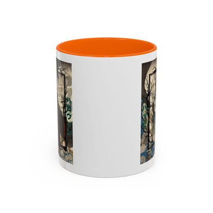 Yōkai Happy Halloween White Accent Mug by cypherpunkgear.com – cypherpunkgear.com | Cypherpunk Merch