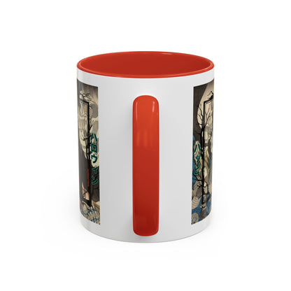 Yōkai Happy Halloween White Accent Mug by cypherpunkgear.com – cypherpunkgear.com | Cypherpunk Merch