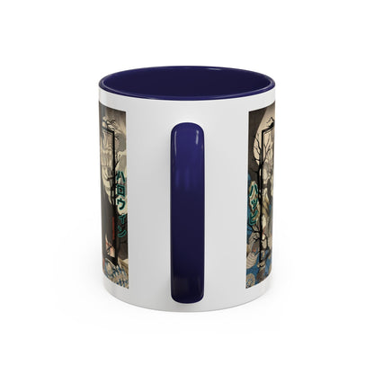 Yōkai Happy Halloween White Accent Mug by cypherpunkgear.com – cypherpunkgear.com | Cypherpunk Merch