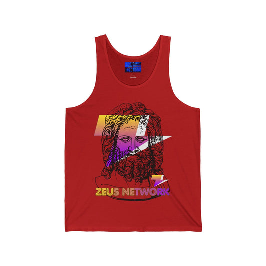 Zeus Network Unisex Jersey Tank Top by cypherpunkgear – cypherpunkgear.com | Cypherpunk Merch