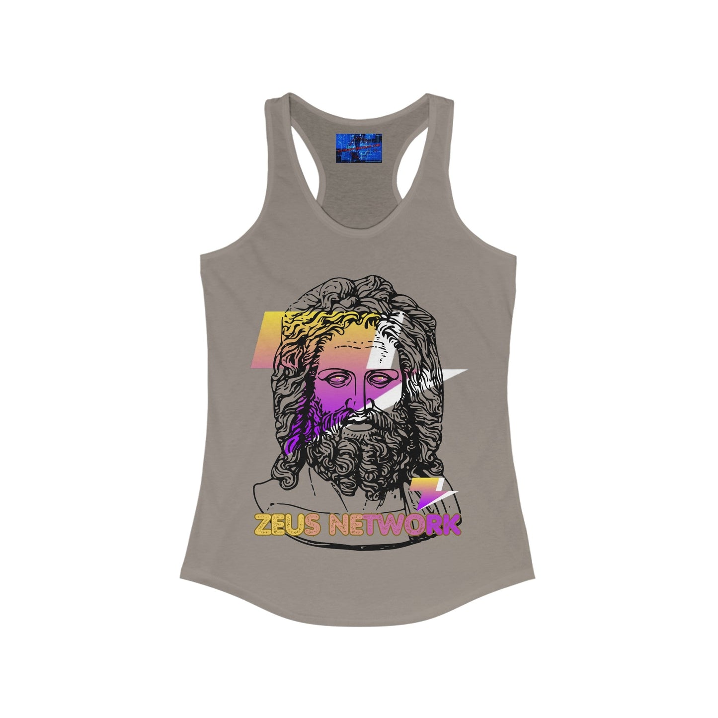 Zeus Network Women's Racerback Tank Top by cypherpunkgear – cypherpunkgear.com | Cypherpunk Merch