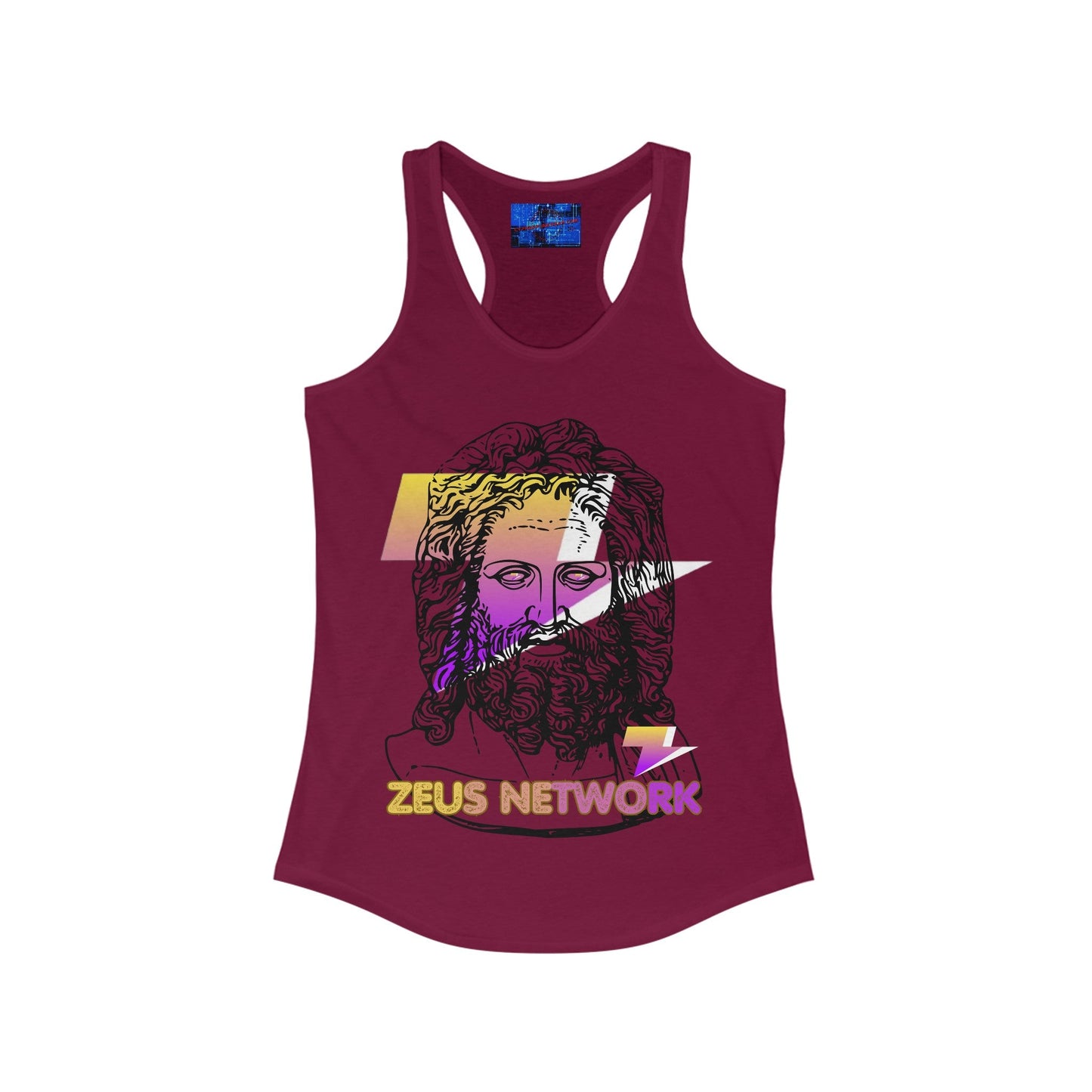 Zeus Network Women's Racerback Tank Top by cypherpunkgear – cypherpunkgear.com | Cypherpunk Merch