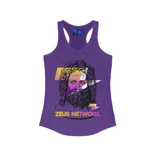 Zeus Network Women's Racerback Tank Top by cypherpunkgear – cypherpunkgear.com | Cypherpunk Merch