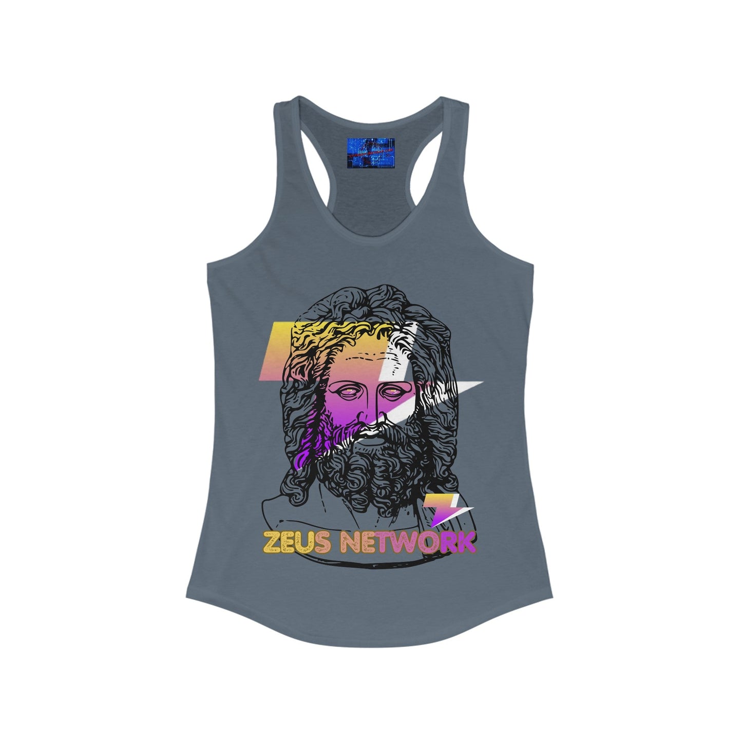 Zeus Network Women's Racerback Tank Top by cypherpunkgear – cypherpunkgear.com | Cypherpunk Merch