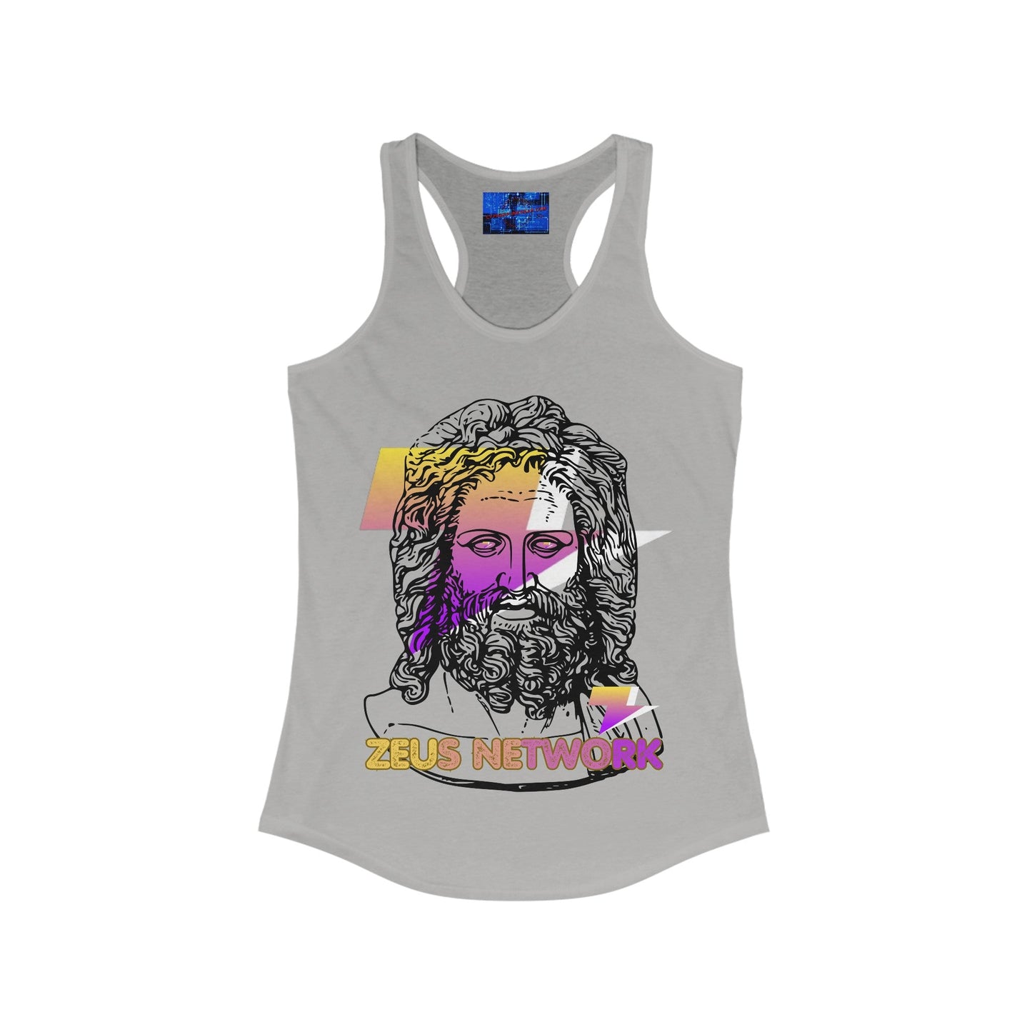 Zeus Network Women's Racerback Tank Top by cypherpunkgear – cypherpunkgear.com | Cypherpunk Merch