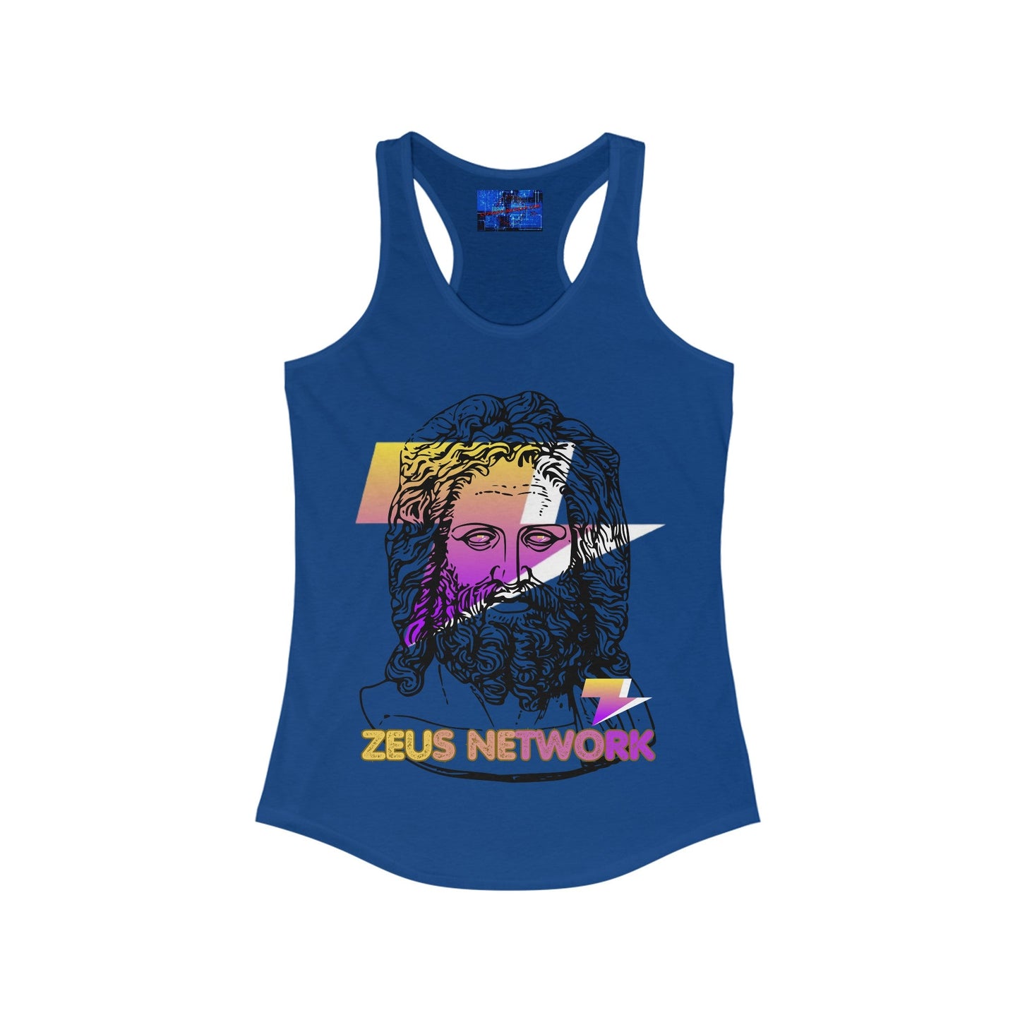 Zeus Network Women's Racerback Tank Top by cypherpunkgear – cypherpunkgear.com | Cypherpunk Merch